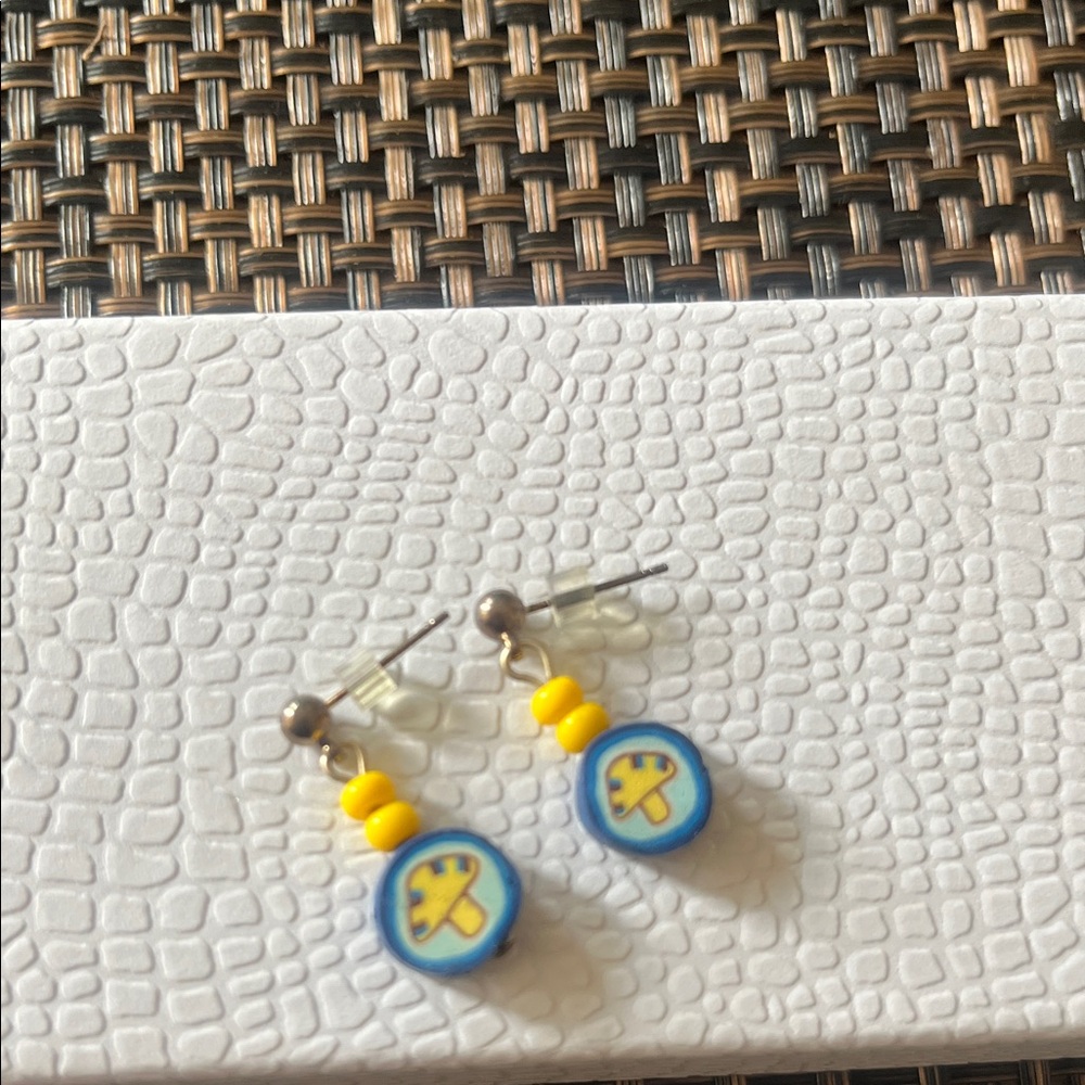 Kids Yellow and Blue Earrings
